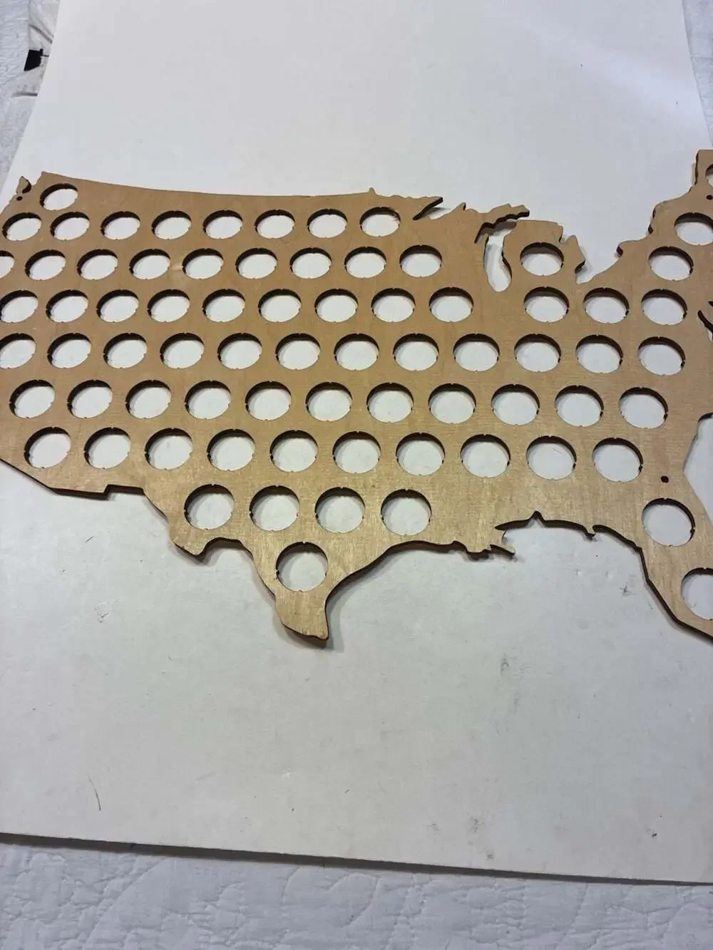 USA Map Beer Bottle Cap Holder Wood Wall Art